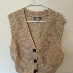 Urban Outfitters Tan V-Neck Sweater Vest